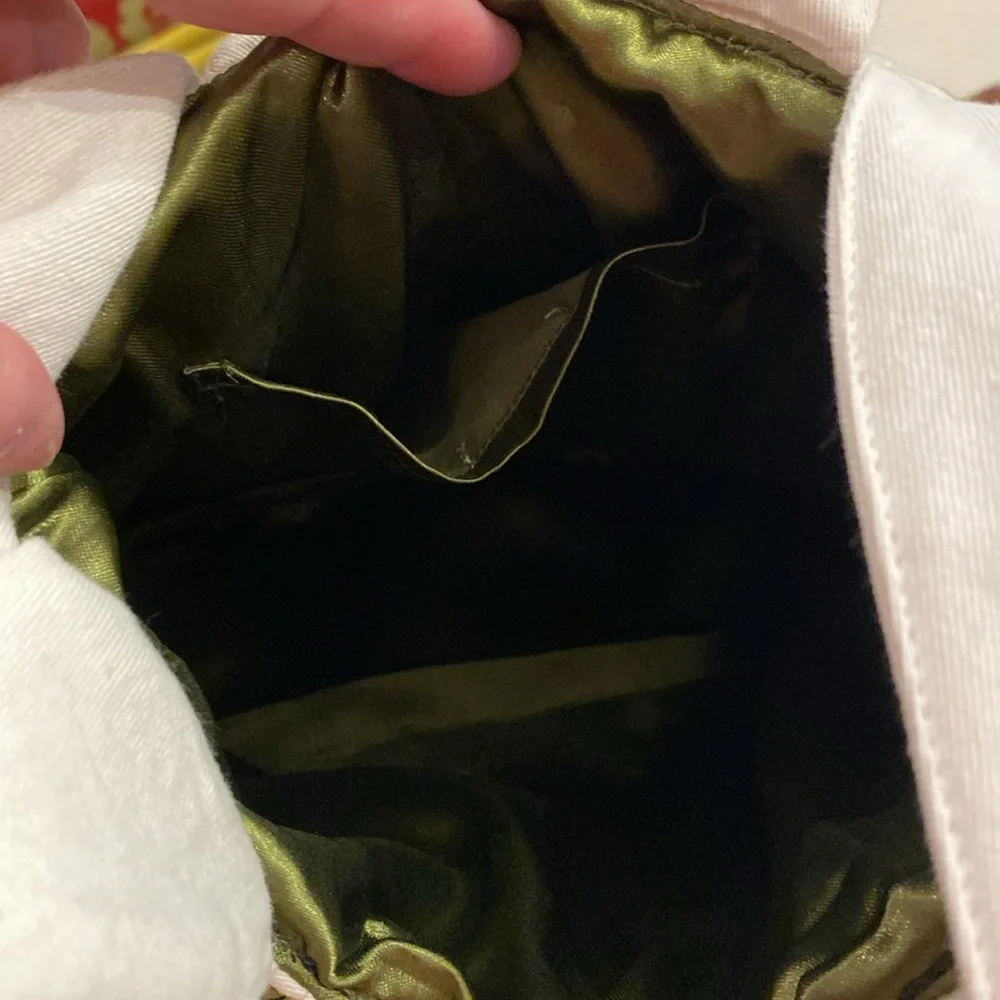 Moyna Ladies‎ Embroidered Tote Handbag.  Never Used.  White w/green. - Picture 6 of 7